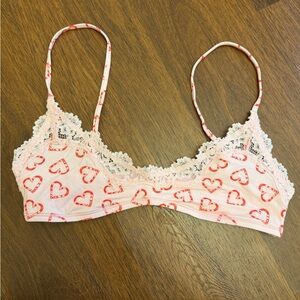 SKIMS Pink Heart Lace Bralette